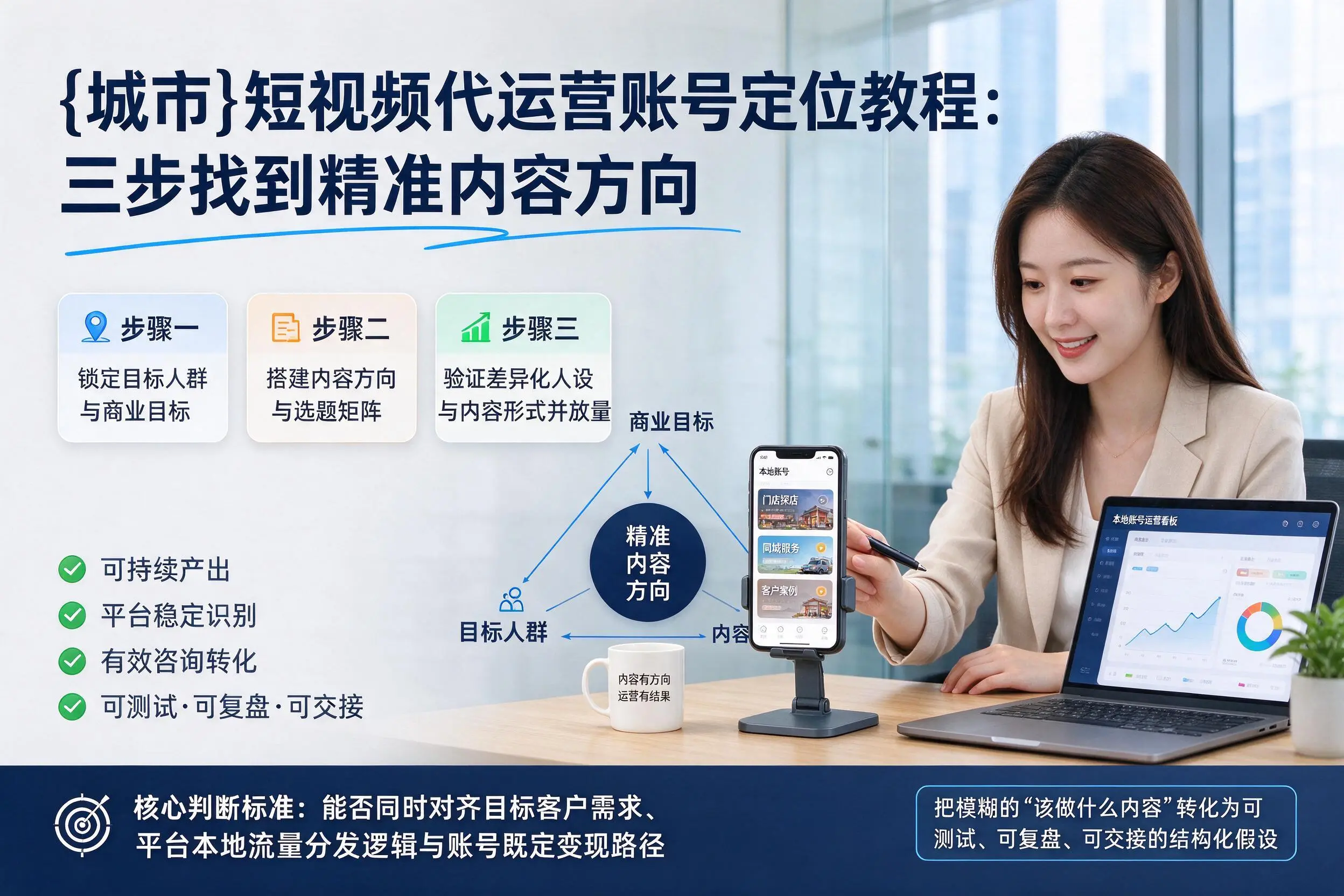 泉州短视频代运营账号定位教程:三步找到精准内容方向