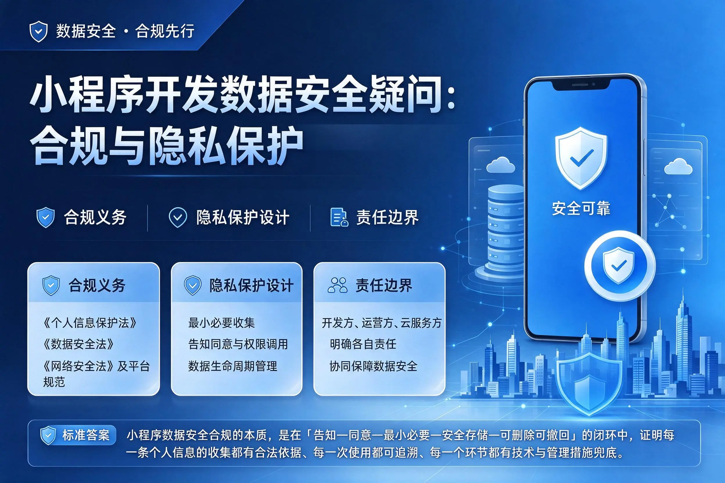 泉州小程序开发数据安全疑问：合规与隐私保护