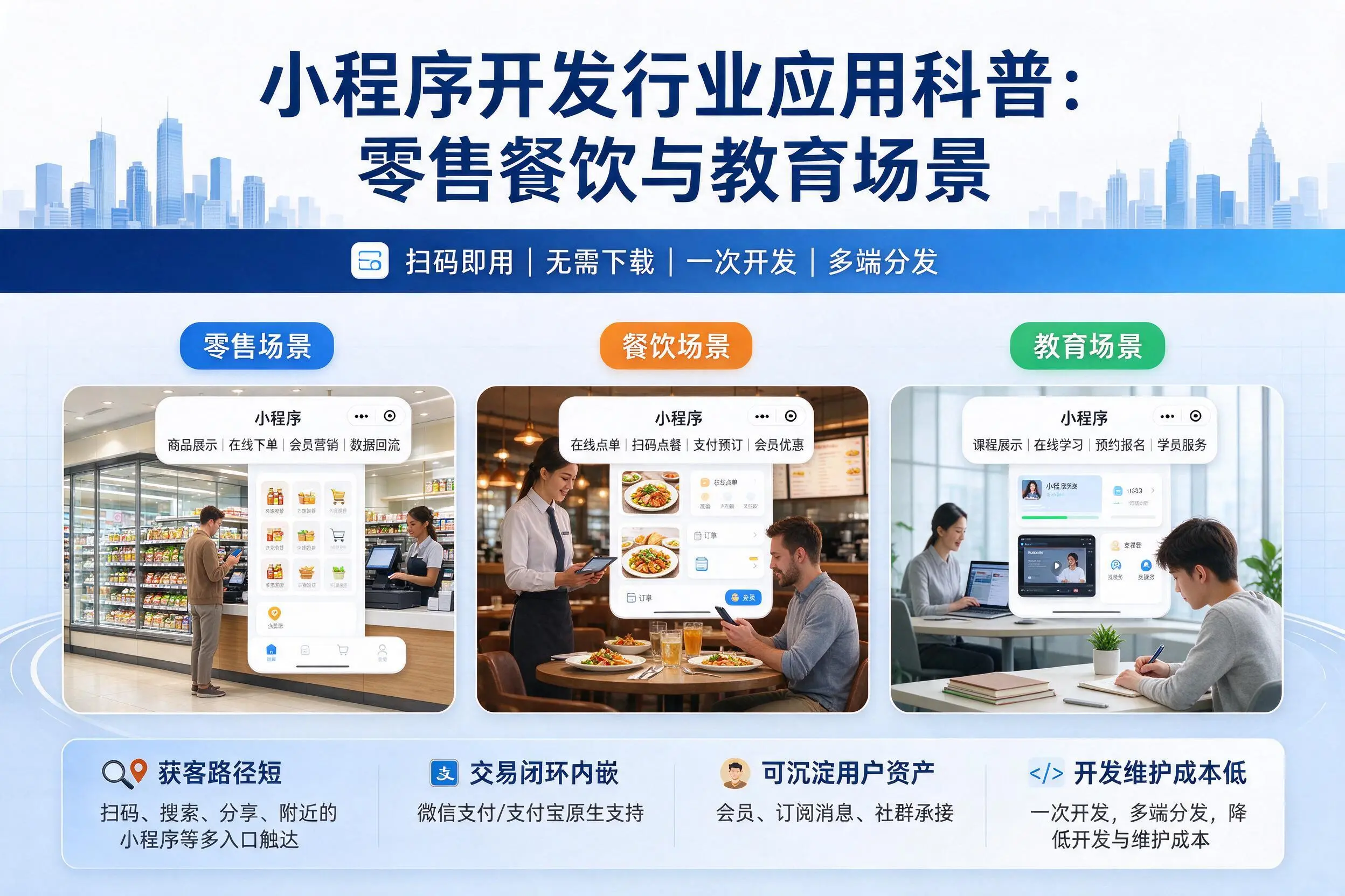 泉州小程序开发行业应用科普:零售餐饮与教育场景