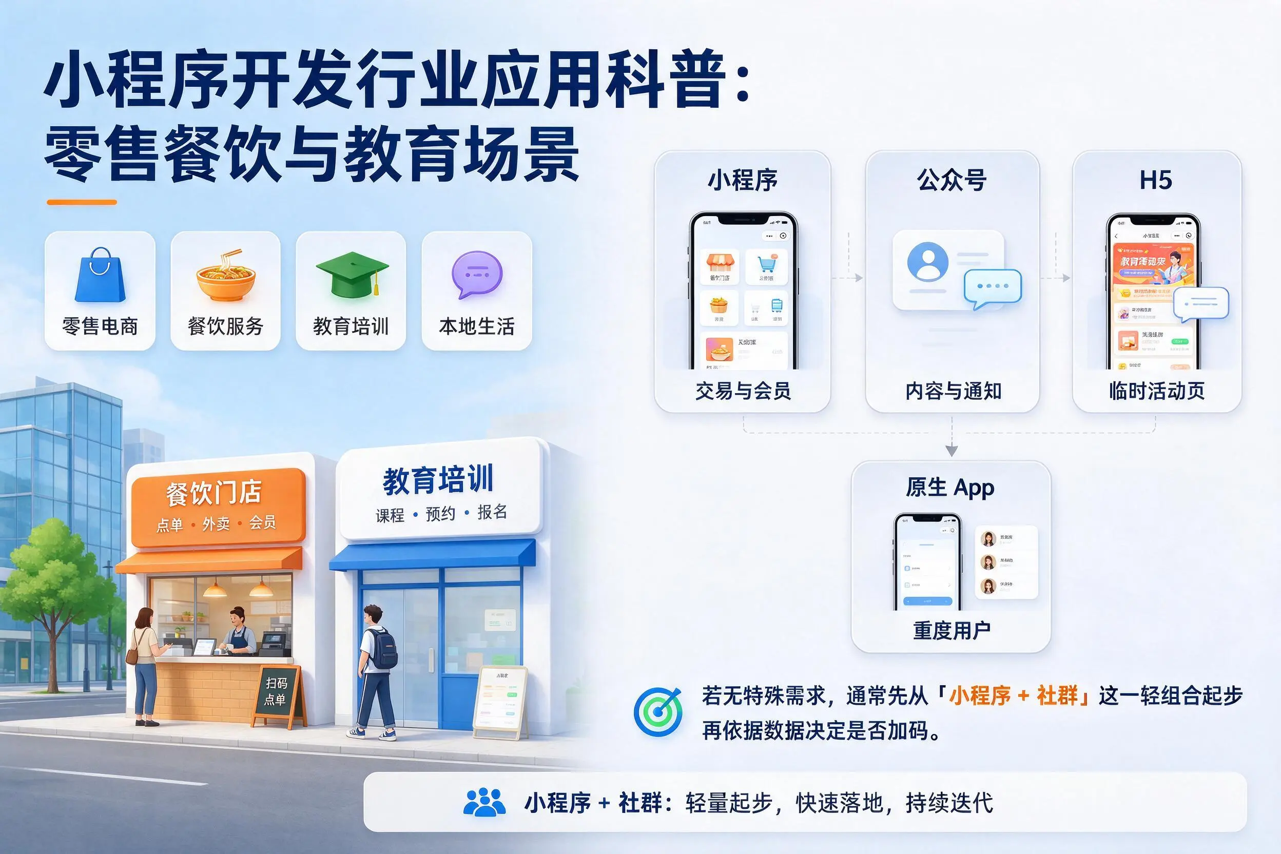 泉州小程序开发行业应用科普:零售餐饮与教育场景