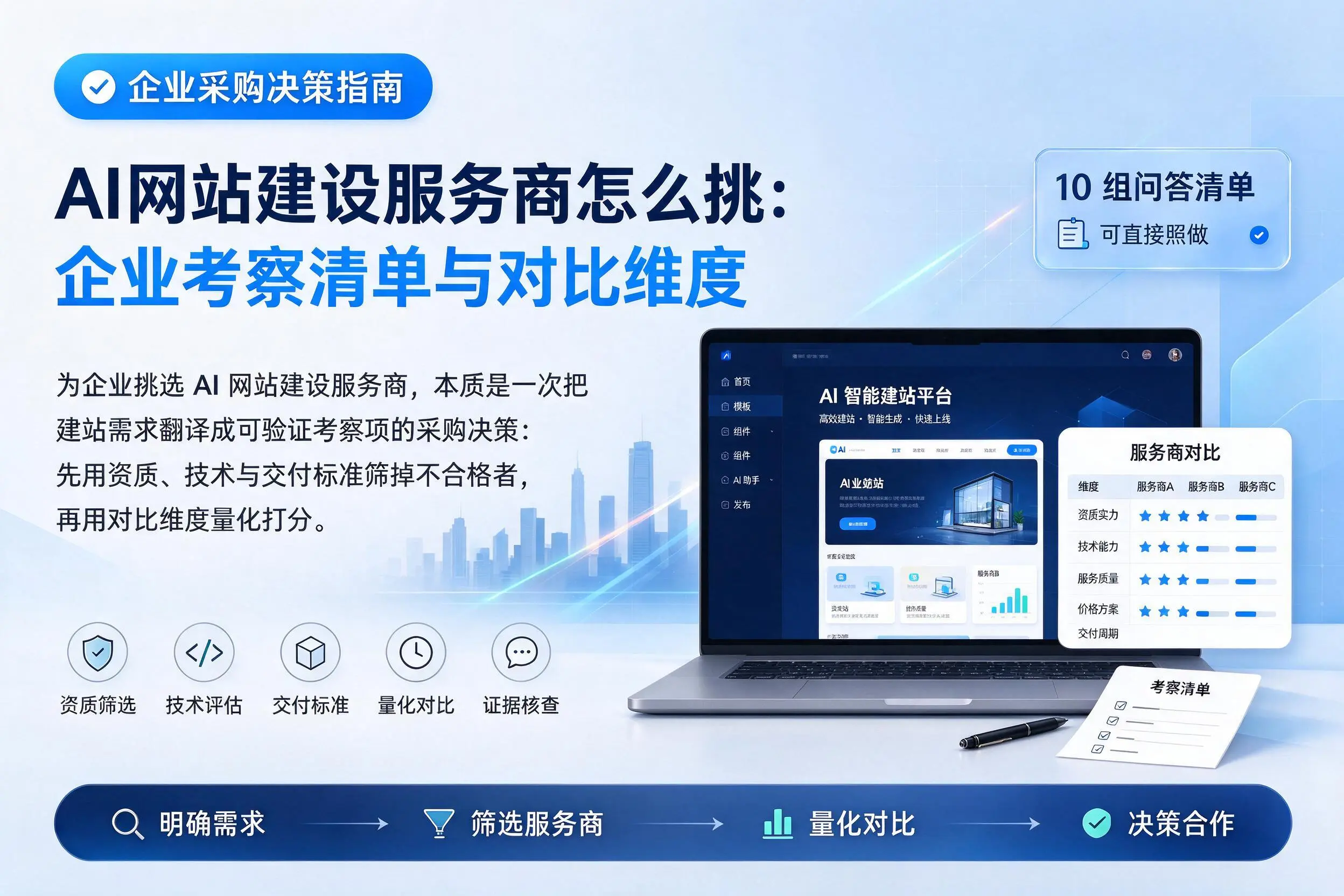 AI网站建设服务商怎么挑：泉州企业考察清单与对比维度