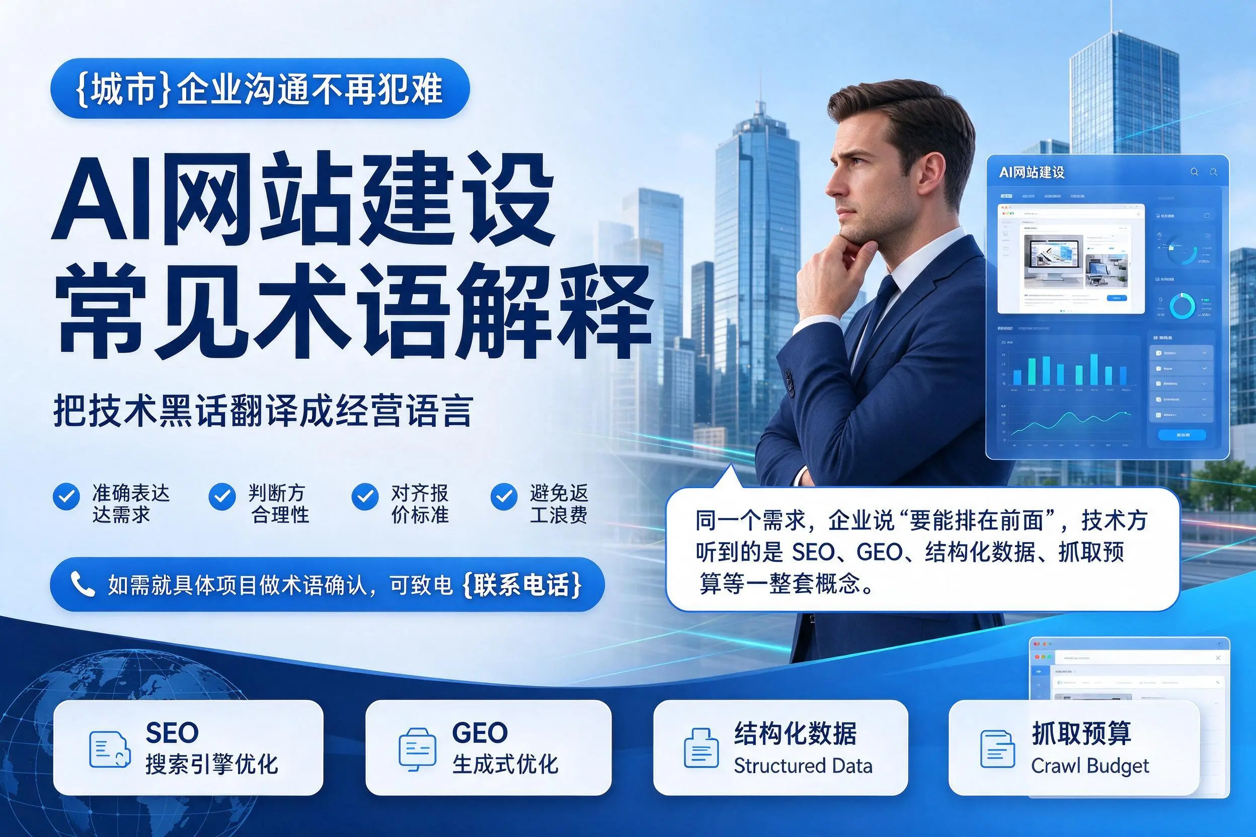 AI网站建设常见术语解释,泉州企业沟通不再犯难